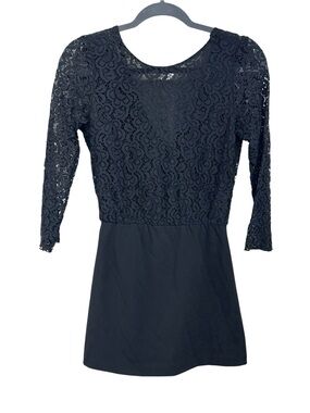 lace black mini dress Shelby Black Vegan Leather with Lace Mini Dress
